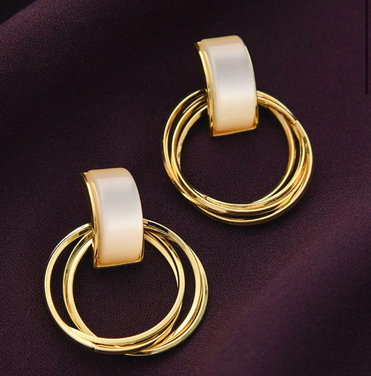 Brass Resin Earrings